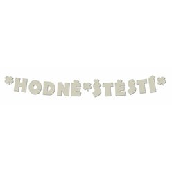 Girlanda " HODNĚ ŠTĚSTÍ " cappuccino